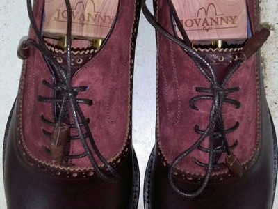 Cordovan leather and suede